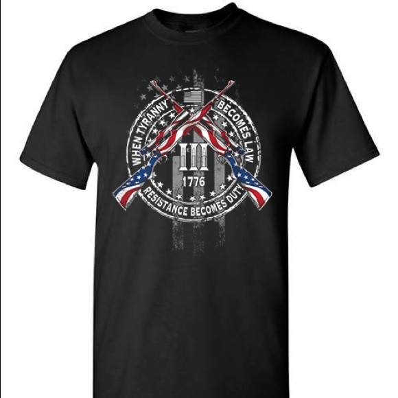 When Tyranny Becomes Law Resistance Becomes Duty T-shirt 2nd Amendment NRA Rifle - Picture 1 of 3